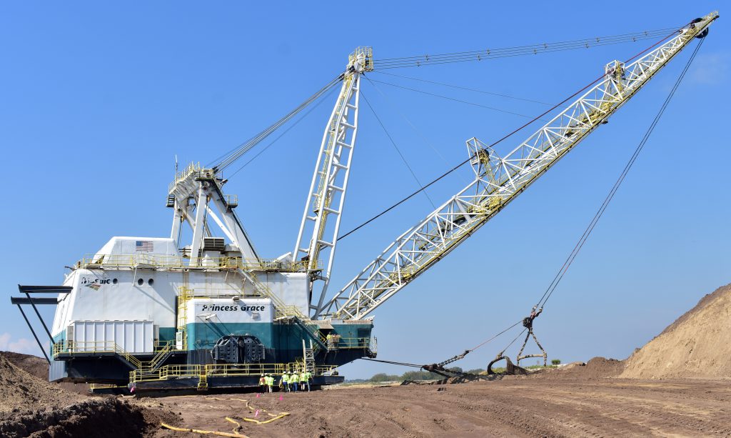The Princess Grace dragline digs into 45 feet of overburden at the Mosaic Co. Four Corners phosphate mine in Bradley, Fla. Feb. 23, 2023.