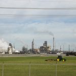 In southeastern Louisiana, CF Industries’ Donaldsonville complex sits along the west bank of the Mississippi River. It is the world’s largest ammonia production facility and produces 8 million tons of nitrogen products each year. Credit: Josie Heimsoth/Missourian