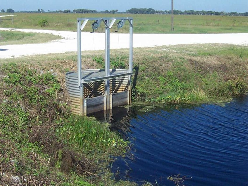 “Fertigation” allows producers to manage nutrients more precisely and consistently at the root, reducing runoff.  Micro-irrigation sends out precise doses of nutrients and pesticide applications on a schedule to reduce the amount flowing off farm fields in the rain. (Courtesy of the Florida Department of Agriculture and Consumer Services.)
