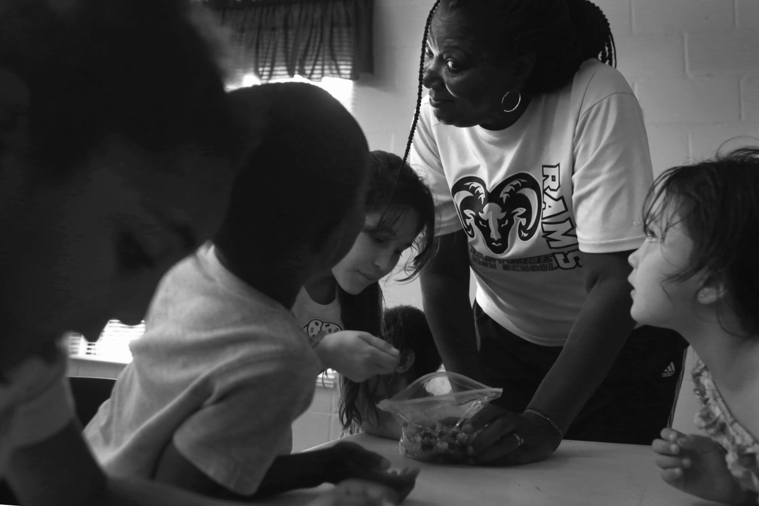 Hill oversees campers in the Waldo Community Center while they pick out beads for an arts and crafts project. The Waldo Summer Camp allows 35 campers, which is the limit mandated by the fire code, and the camp includes breakfast and lunch provided by the Alachua County School Board. “My camp isn’t just for Waldo kids. It’s for everybody,” Hill said.