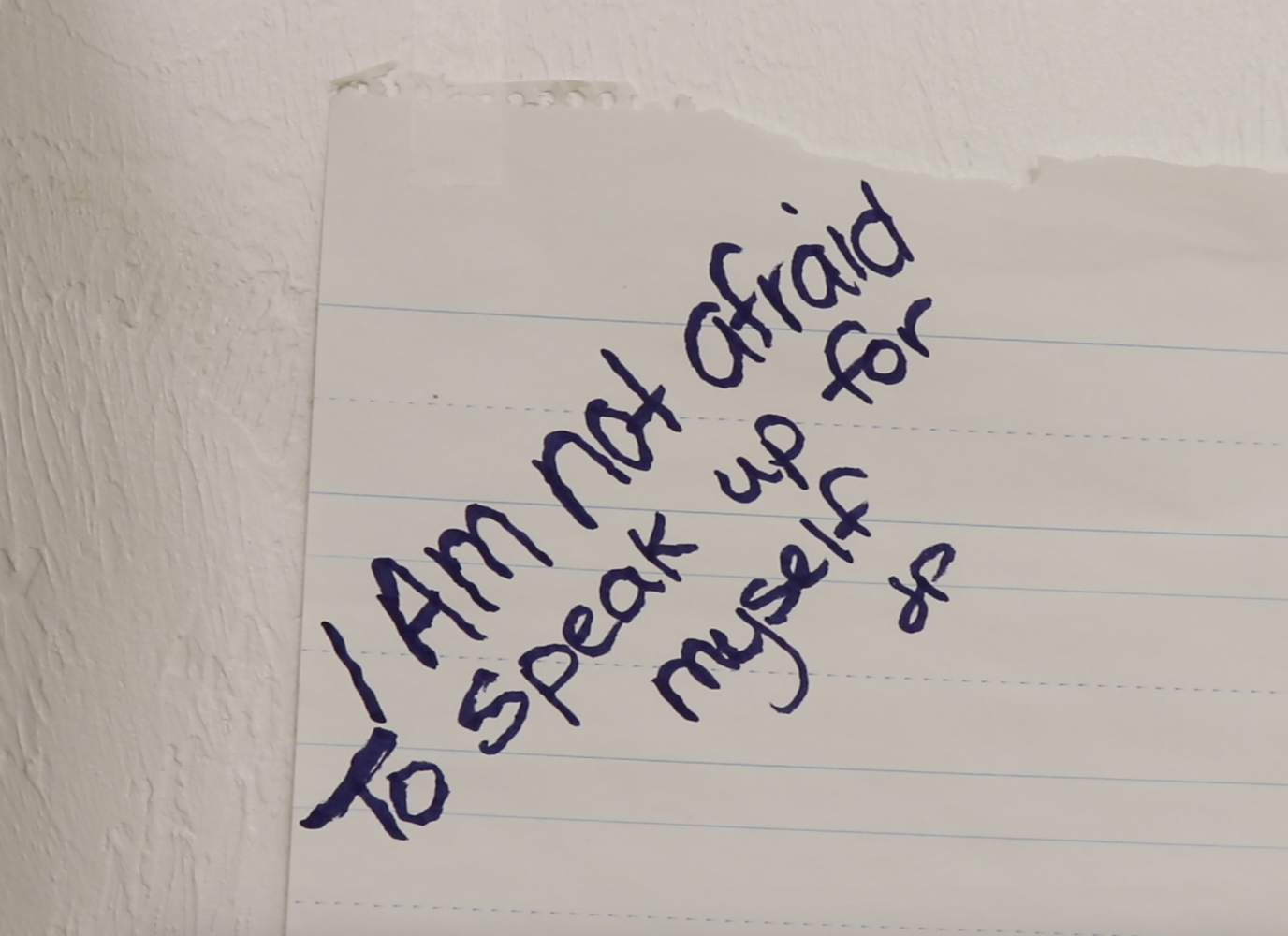 Jhody wrote herself this reminder and taped it to the wall in the Florida office for the National Council for Incarcerated Women and Girls.