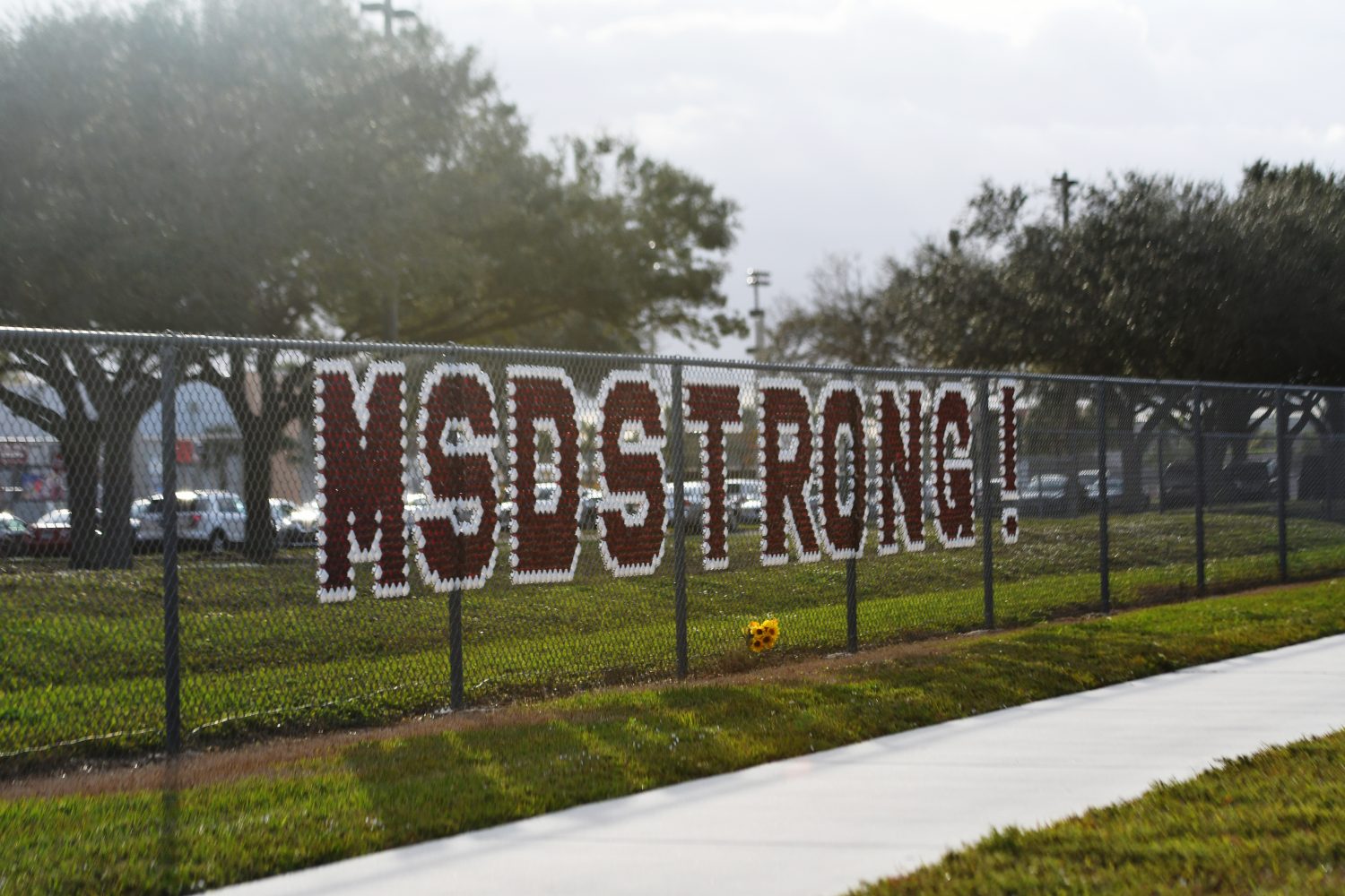 The Marjory Stoneman Douglas mantra gained national attention. It was worn on t-shirts, sweaters, and even some professional athletes' gear. (Grace King/WUFT News)